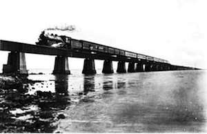 In January 1912 the first Over-Sea Railroad train rolled from mainland Florida through the Keys to Key West, forever changing the face of many of the previously isolated islands by connecting them with the mainland and each other. 
